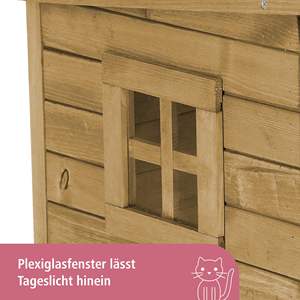 Abri pour <span class=keywords><strong>animaux</strong></span> de compagnie en gros, maison pour chat d'extérieur avec toit en bitume et pieds réglables pour une utilisation dans le jardin ou sur le porche - Product Image 4