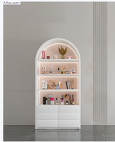 Miroir cosmétique autoportant pré-assemblé et amovible laqué avec armoire de présentation de parfums et traitement de surface verni