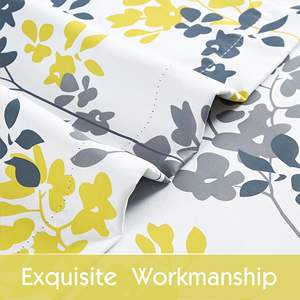 52x84 giallo grigio pieno paese floreale stampato <span class=keywords><strong>su</strong></span> bianco finestra trattamenti tende oscuranti per camera da letto soggiorno - Product Image 6