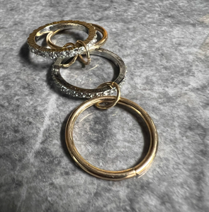 Europe and America New <strong>Stacked</strong> Cubic Zircon 18K Gold Plated <strong>Ring</strong> High Gloss Double <strong>Ring</strong> in Gold <strong>Silver</strong> Stainless Steel Jewelry - Product Image 3