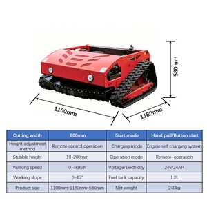Cortadora de Césped Autopropulsada con Control Remoto, Certificación CE, Motor de Gasolina de 4 Tiempos y 9 HP, Refrigeración por Aire Forzado, para Uso en Pendientes, Bricolaje - Product Image 3