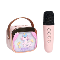 Haut-parleur karaoké portable pour enfants avec micro sans fil Bluetooth 5.4, mini KTV avec changement de voix, chant pour enfants en dessin animé