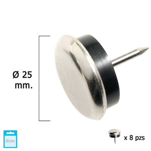 Slider in Metallo Trasparente O/25 (Confezione Blister da 8 Pezzi) - Product Image 1