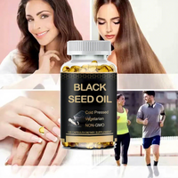 Capsules molles d'huile de cumin noir biologique en gros, marque privée, supplément capillaire Halal, 500 mg, capsules molles d'huile de graines noires
