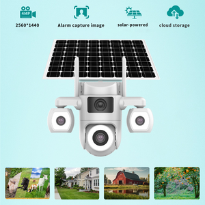 3 ống kính aov 4G Sim Thẻ 9mp ngoài trời năng lượng mặt trời Camera an ninh CCTV PTZ bảng điều khiển năng lượng mặt trời tích hợp Mic lưu trữ dữ liệu đám mây - Product Image 4