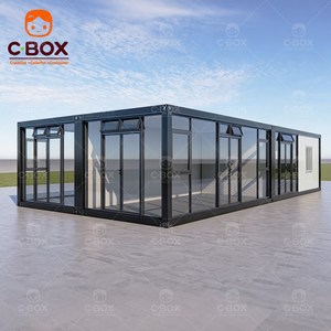 Cbox Casa Contenedor Desmontable Personalizable, Prefabricada y Modular de 20 pies/40 pies con Pared de Cortina de Vidrio, para Oficina, Sala de Reuniones, Patio Exterior - Product Image 6