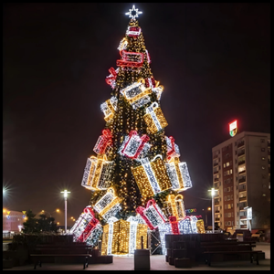 <b>Large</b> Christmas decoration outdoor big <b>gift</b> <b>box</b> Christmas tree motif light - Product Image 3