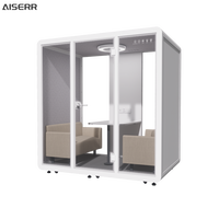 Chambre insonorisée amovible Cabine vocale silencieuse mobile Cabine téléphonique privée Cabine de travail de bureau avec système de ventilation