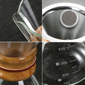 Café Brew <span class=keywords><strong>Chemex</strong></span> vidrio café goteo collar de madera alto borosilicato <span class=keywords><strong>Chemex</strong></span> vidrio verter sobre olla para hacer café - Product Image 5