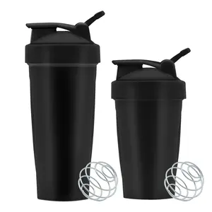 Benutzer definiertes Logo BPA Free Plastic Workout Sport gymnastik Wasser flasche Keine Kugel Protein Shaker Flasche mit Lagerung