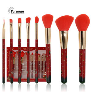 Ensemble cadeau de pinceaux de <span class=keywords><strong>maquillage</strong></span> de Noël rouge de qualité supérieure personnalisable 9pcs mekup <span class=keywords><strong>kit</strong></span> de pinceaux de <span class=keywords><strong>maquillage</strong></span> synthétique complet marque privée - Product Image 1