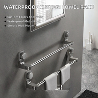 Porte-serviettes métallique étanche à un seul niveau, facile à installer, couleur et taille personnalisables, idéal pour le rangement de salle de bain – Vente chaude