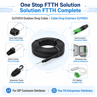 Cable de Fibra Óptica GJYXCH FTTH Drop Cable de 1, 2, 4, 8, 12, 24 Hilos G657A1 A2