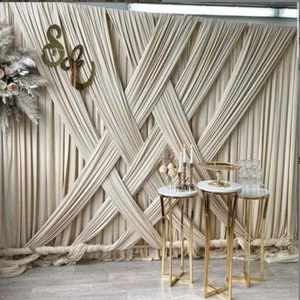 Di lusso 10x10ft Crema Tende Croce di Seta di Ghiaccio di Seta di Sfondo Tenda di Fase di Tenda per la Decorazione della Festa di evento - Product Image 4