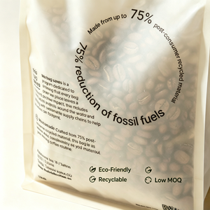 Custom OEM Low MOQ Eco Friendly Recyclable Mono PE Flat Bottom Coffee <b>Bag</b> with Degassing Valve Heat Sealable for <b>Roasted</b> Beans - Product Image 3