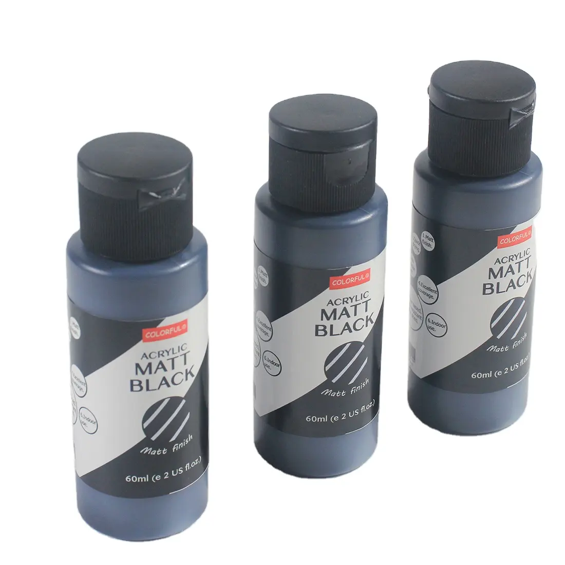 Matte Afwerking Zwart Gesso Craft Acryl 60Ml Enkele Fles Pakket