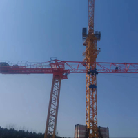 Grue à tour de construction sans cabine à plateforme plate 2,5T, portée 36M, avec commande à distance par joystick, cadre d'ancrage et section de mât HS3610P