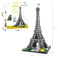 Bloques de Construcción Modulares Personalizados DIY MOC de la Torre Eiffel, Juego de Juguetes Educativos de Construcción a Escala 1:72, 1820 Piezas, Edades 5-14+