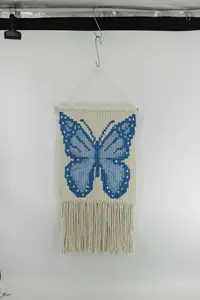 Exquisito tapiz de mariposa, artesanía, decoración de pared del dormitorio para novia, macramé, obra de arte