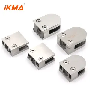 IKMA Stainless steel 304/316 balcony Stair handrail D type fish mouth pipe connector square round post fence glass railing clamp