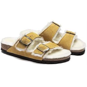 Nueva versión de sandalias forradas de felpa para <span class=keywords><strong>mujer</strong></span>, plantilla forrada de piel sintética para <span class=keywords><strong>mujer</strong></span>, sandalias para interiores y exteriores - Product Image 1