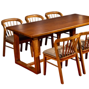 ชุดโต๊ะอาหารไม้ 6 ที่นั่ง สไตล์โมเดิร์น ขายดี ผลิตจากโรงงานในเวียดนาม รับผลิตแบบ OEM/ODM - Product Image 1