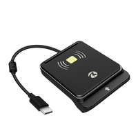 ZOWEETEK USB C/Tipo C 2 en 1 Lector de tarjetas Smart EMV CAC ID IC ATM Lector de tarjetas de crédito Lector de tarjetas NFC Escritor para tabletas de teléfonos