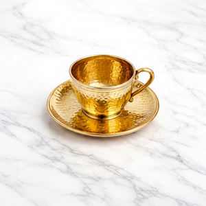 Majestic Brass <b>Cup</b> and <b>Saucer</b> with Classic Design and Graceful Polish Finish for Royal Afternoon Tea Moments - Product Image 1