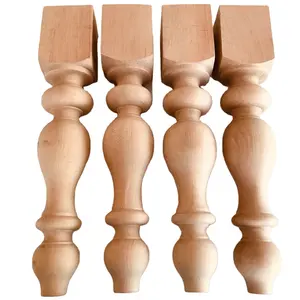 Pernas de mesa de jantar inacabadas de madeira cônicas para bancos, sofá, cadeira, pés de mesa, móveis, pernas de madeira