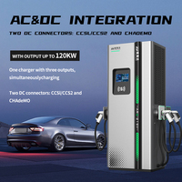 Nouvelle station de charge 120KW DC EV avec système de paiement POS prise à trois pistolets normes CCS et CHAdeMO IP54 pour un usage domestique