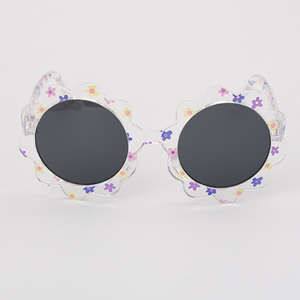 OEM 2025 nueva llegada gafas de sol de flores para niños 100% Protección UV400 cualquier Color Pantone opcional para niñas - Product Image 2