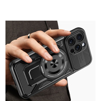 Coque de téléphone magnétique avec anneau rotatif et protection d'objectif pour iPhone 16 15 14 13 12 11 Pro Max