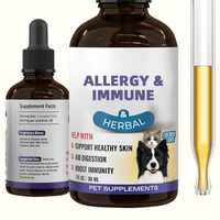 OEM Soin Digestif Liquide pour Chiens et Chats – Soulagement Peau Irritée 60ml Gouttes – Complément Digestion Curcuma Chardon-Marie