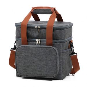 2023 Customize <b>Lunch</b> Bag Double Deck <b>Lunch</b> <b>Box</b> <b>Leakproof</b> Insulated Soft Large Adult <b>Lunch</b> Cooler Bag for Women Men - Product Image 1
