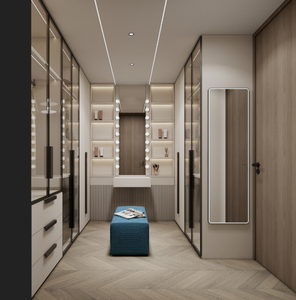 Armoire en bois encastrée au design de luxe moderne de haute qualité Rangement en contreplaqué <span class=keywords><strong>blanc</strong></span> Placard de marche <span class=keywords><strong>Convertible</strong></span> Dernier modèle - Product Image 6