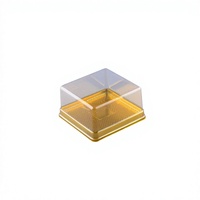 Boîte à gâteau en plastique PET transparent écologique haute transparence 113x113x60mm avec couvercle pour mini-pains, pâtisseries, biscuits, sushis et autres aliments
