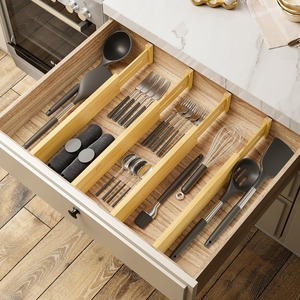 Separadores de Cajones Ajustables de Bambú, Divisores Expandibles para Cocina, Armarios, Oficina en Casa o Cómodas - Product Image 5