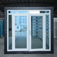 Structure en acier, maison préfabriquée moderne et écologique, conteneur pliable avec porte double vitrage, application pour bâtiment de bureaux