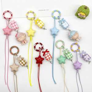 Factory Directly Supply Low Price Cute Woven <b>Rope</b> with Star square Keychain Pendant for Diy Handmade Accessories - Product Image 3