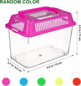 Mini Pecera y Terrario Portátil Transparente para Viajes, para Peces, Tortugas, Insectos y Reptiles - Product Image 2