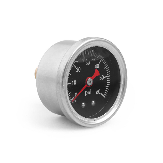 Digital Car Fuel Pressure Gauge with Pointer 1/8 NPT Black Face Stainless Steel Case 0~60psi/~100psi Range