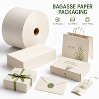 Rouleaux de papier d'emballage cadeau biodégradable en bagasse de canne à sucre de qualité alimentaire, vente en gros directe d'usine, taille personnalisée OEM