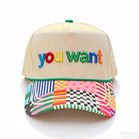 Casquettes Snapback en Coton Ajustables pour Hommes avec Broderie Personnalisée et Patch Color Block sur la Visière – Idéales pour l'Extérieur, Élégantes et Pratiques