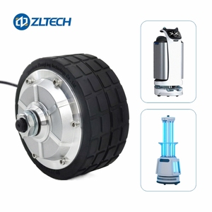 4.5 inch DC 24V 200W 150kg tải trục kép điện không chổi than bánh xe trung tâm động cơ <span class=keywords><strong>servo</strong></span> cho robot AGV xe lăn hậu cần băng tải - Product Image 3