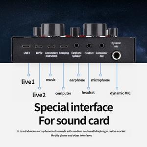 Smaida V8 USB 6-Channel <strong>Sound</strong> <strong>Card</strong> Mobile Phone <strong>Computer</strong> Karaoke Live Streaming Anchor Universal Set Recording Shout Mic - Product Image 3