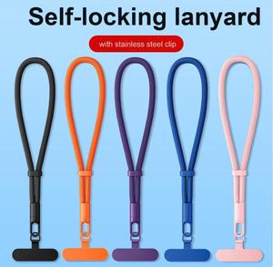 Cordón para teléfono móvil Cuerda de muñeca ajustable Clip de acero inoxidable giratorio minimalista corto Cuerda de <span class=keywords><strong>pulsera</strong></span> de cordón de poliéster antipérdida - Product Image 3