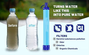 Paille de filtre à eau personnelle Paille d'équipement d'urgence de purification d'eau potable portable pour la randonnée de <span class=keywords><strong>camping</strong></span> en plein air - Product Image 4