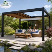 Pergola bioclimatique motorisée murale de qualité commerciale, toit à lames orientables en aluminium, télécommande pour villa, jardin sur toit