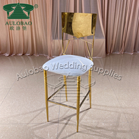 Chaises de bar modernes dorées pour mobilier de club, idéales pour la salle à manger, l'extérieur, l'hôtel et le salon