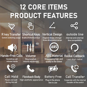 FICAN9808 Teléfono <span class=keywords><strong>fijo</strong></span> Tienda Hotel <span class=keywords><strong>Precio</strong></span> de fábrica Diseño novedoso moderno con 5 Juegos de teléfonos con cable de marcación de un toque - Product Image 6